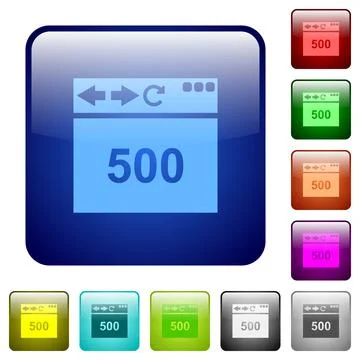 Browser 500 internal server error color square buttons Stock Illustration