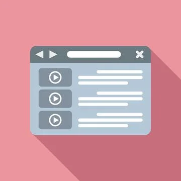 Browser address icon flat . Computer interface Illustrazione stock