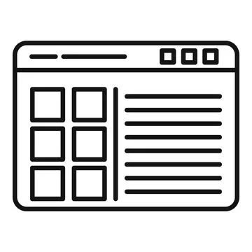 Browser address icon outline . Computer interface Stock Illustration