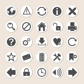 Browser And Toolbar Icons 스톡 일러스트