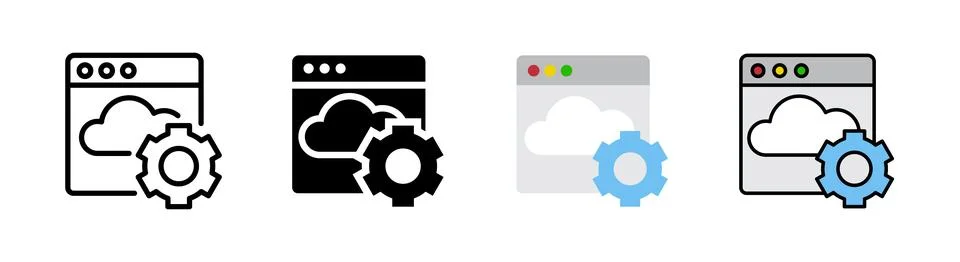 Browser API icon set, clicking icon. Outlined editable stroke, flat glyph, .. 스톡 일러스트