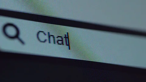 Browser bar with typed Chatbots text Stock Footage 114293798