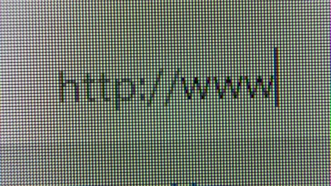 Browser bar with WWW text and cursor of the computer screen. Super macro pixels. Stock Footage 139861210