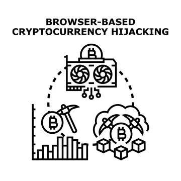 Browser based cryptocurrency hijacking technology concept developing Stock-Illustration