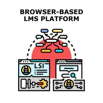 Browser based lms platform for digital education Stock-Illustration