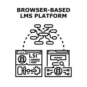 Browser based lms platform for digital education Stock-Illustration