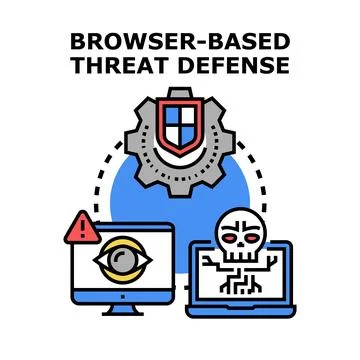 Browser based threat defense protecting online cyber security data Stock Illustration