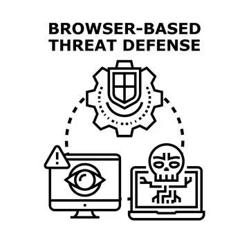 Browser based threat defense protecting online cyber security data イラスト素材