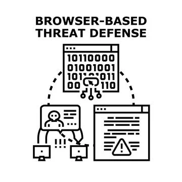 Browser based threat defense system protecting user data Stockillustratie