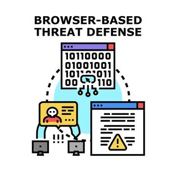 Browser based threat defense system protecting user data Illustrazione stock