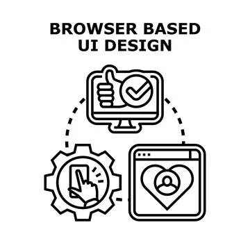 Browser based ui design user experience process Stock Illustration