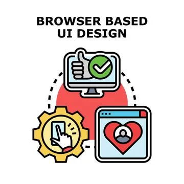 Browser based ui design user experience process Stock Illustration
