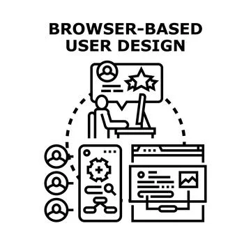 Browser based user design concept development experience Stock Illustration