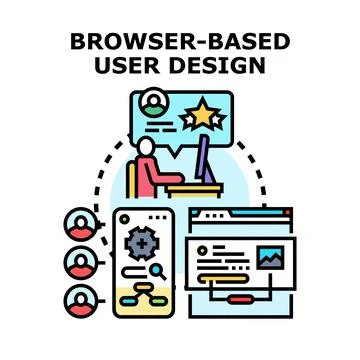 Browser based user design concept development experience 库存插图