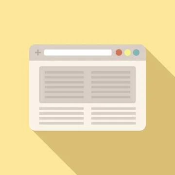 Browser blank icon flat . Computer window Stock Illustration