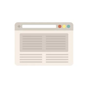 Browser blank icon flat vector. Computer window Stock Illustration