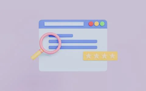 Browser with a blank search bar screen, Web browser with magnifying Stock Illustration