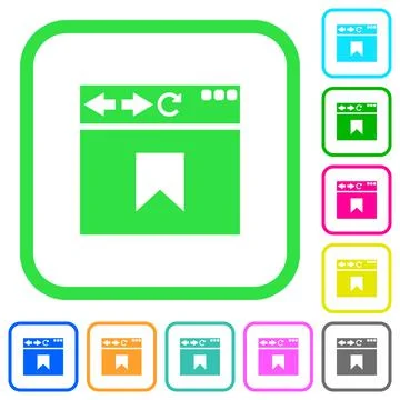 Browser bookmark vivid colored flat icons Stockillustratie