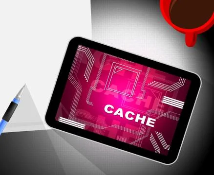 Browser Cache Webpage Offline Memory 2d Illustration Illustrazione stock