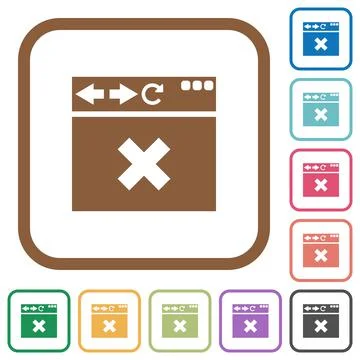Browser cancel simple icons Stock Illustration