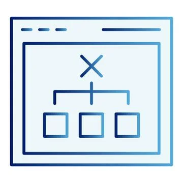 Browser with choice flat icon. Computer decision blue icons in trendy flat style 库存插图