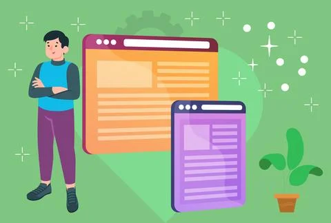 Browser Concept Illustration Vector Style Illustration Stock Illustration