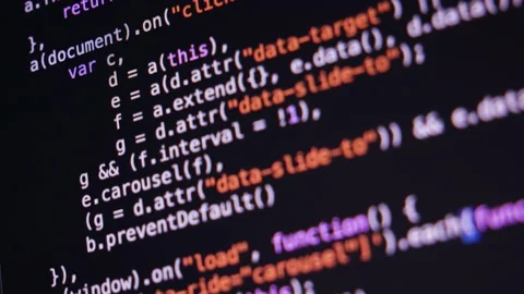 Browser console with java script. Side view with shallow depth of field. Search  Stock Footage 166771660