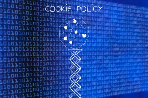 Browser cookie icon popping up on a spring Illustrazione stock