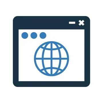 Browser, cross, test icon. Editable vector logo. Illustrazione stock