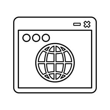 Browser, cross, test line icon. Outline vector. Illustrazione stock