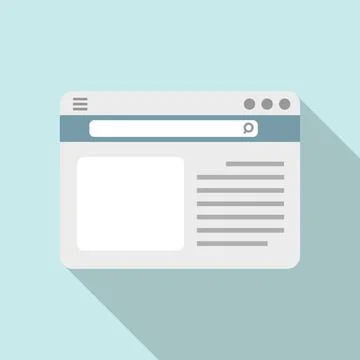 Browser dialog icon flat vector. Web screen Illustrazione stock