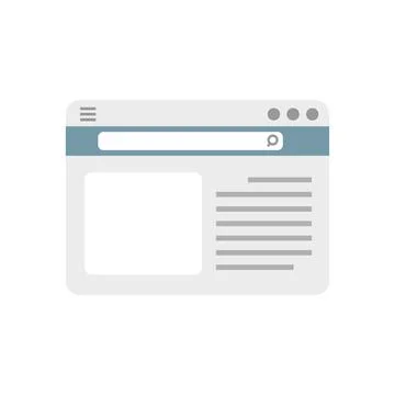 Browser dialog icon flat vector. Web screen Stock Illustration