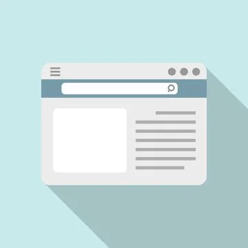 Browser dialog icon flat . Web screen Stock Illustration