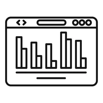 Browser dialog icon outline . Web screen Stock Illustration