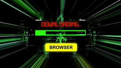 Browser download progress bar on the screen Foto stock