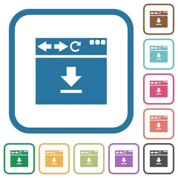 Browser download simple icons Stock Illustration