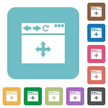 Browser drag and drop rounded square flat icons Stock Illustration