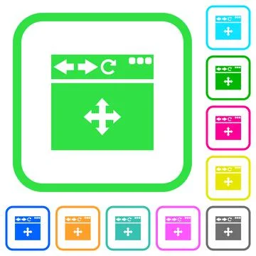 Browser drag and drop vivid colored flat icons Stock Illustration