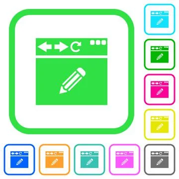 Browser edit vivid colored flat icons イラスト素材