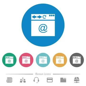 Browser email flat round icons イラスト素材