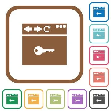 Browser encrypt simple icons Stock Illustration