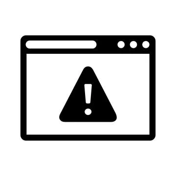 Browser, error, alert, page, broken connection icon Illustrazione stock