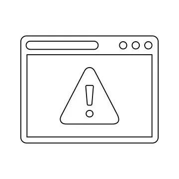 Browser, error, alert, page, broken connection icon Illustrazione stock