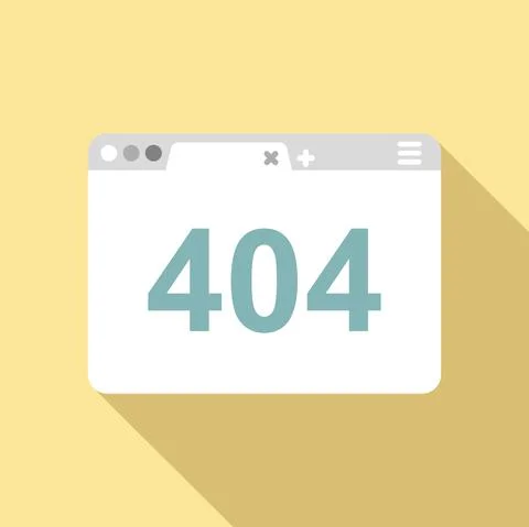 Browser error icon flat vector. Window computer Stock Illustration