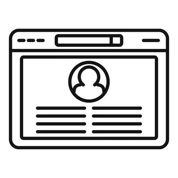 Browser error icon outline vector. Window computer Stock Illustration