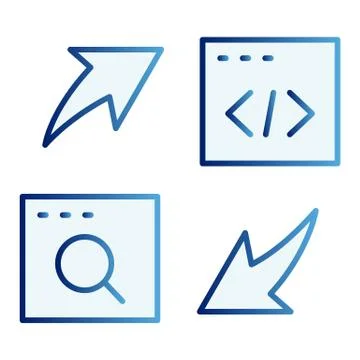 Browser exchange of information flat icon. Development blue icons in trendy flat イラスト素材