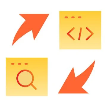 Browser exchange of information flat icon. Development color icons in trendy イラスト素材
