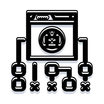 Browser exploring private web connection using encryption key Illustrazione stock