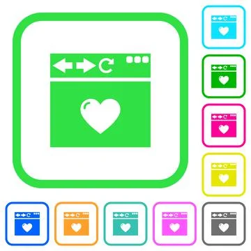 Browser favorite vivid colored flat icons Stock Illustration