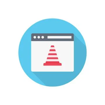 Browser flat color icon Illustrazione stock